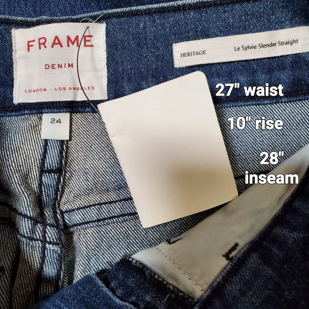 Frame Heritage Denim Le Sylvie Straight Jeans 27X28 Size 24‎ Capsule Elevated